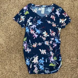 Time & Tru Maternity Floral Shirt